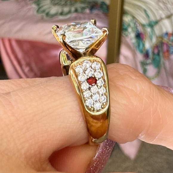 CZ Princess Cut Engagement Wedding Ring - Picture 3 of 7